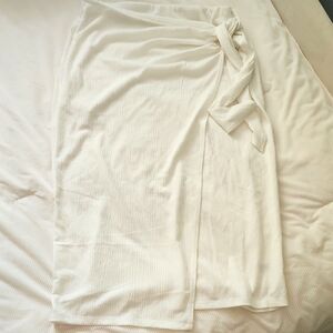 Elegant Cream White Wrap Skirt